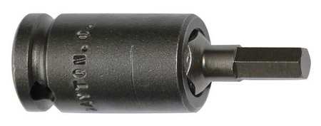 Socket Bit,3/8 In. Dr,6mm Hex,pk5 (1 Uni