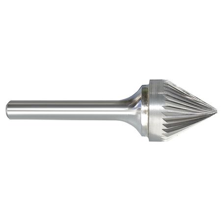 Carbide Bur,60 Deg. Cone,1/2",single Ct