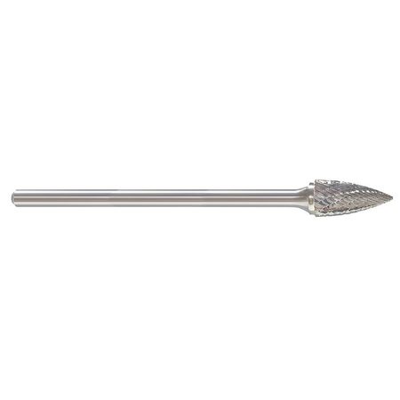 Carbide Bur,pointed Tree,1/4",double Cut