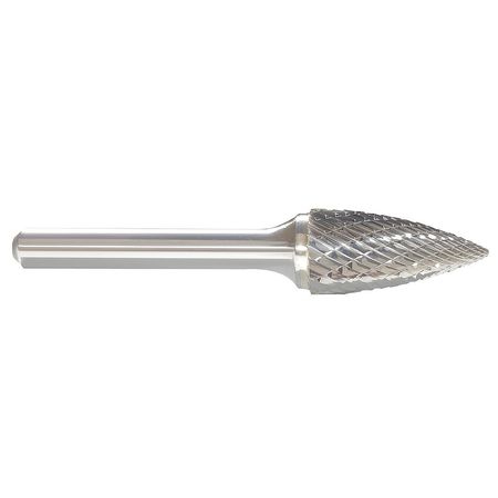 Carbide Bur,pointed Tree,1/4",double Cut