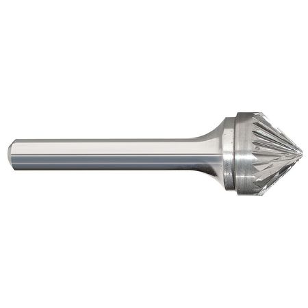 Carbide Bur,90 Deg. Cone,3/8",double Cut