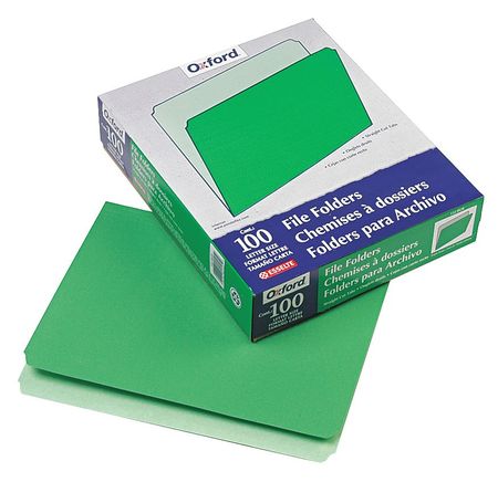 Letter File Folders,green,pk100 (1 Units