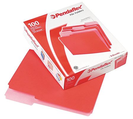 Letter File Folders,red/light Red,pk100