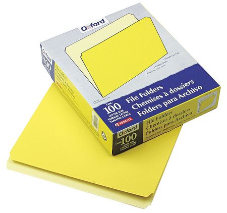 Letter File Folders,yellow,pk100 (1 Unit