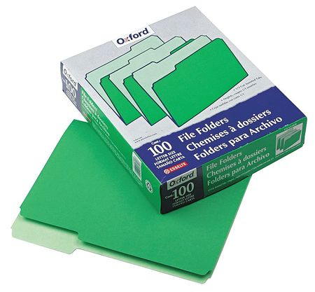 Letter File Folders,green,pk100 (1 Units