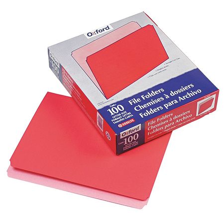 Letter File Folders,red/light Red,pk100