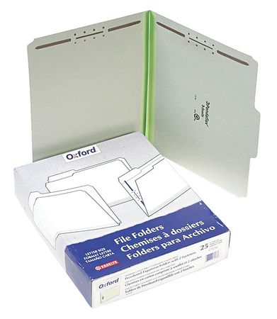 Letter File Folders,green,pk25 (1 Units