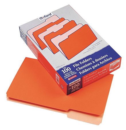 Legal File Folders,orange,pk100 (1 Units