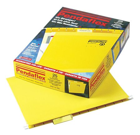 Hanging File Folders,yellow,pk25 (1 Unit