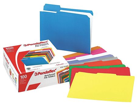 Letter File Folders,assorted,pk100 (1 Un