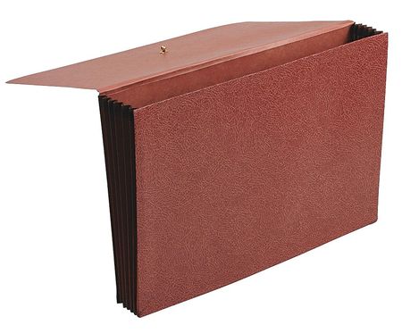 Expandable File Wallet,5 1/4",red Fiber