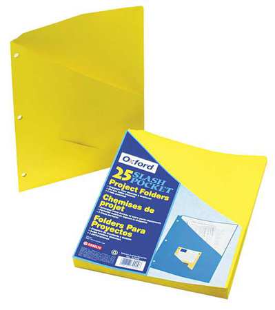 Pocket Folder,yellow,11 Pt. Stock,pk25 (