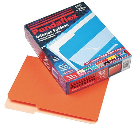 Letter File Folders,orange,pk100 (1 Unit