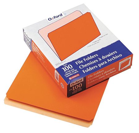 Letter File Folders,orange,pk100 (1 Unit