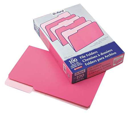 Legal File Folders,pink/lt Pink,pk100 (1