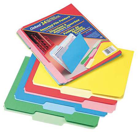 Letter File Folders,assorted,pk24 (1 Uni