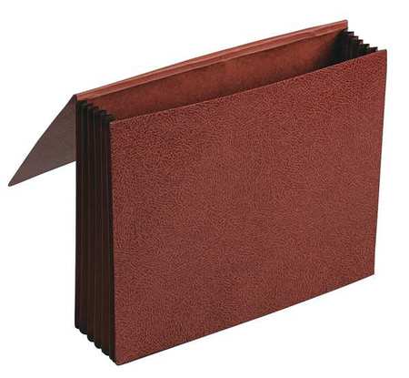 Expandable File Wallet,5 1/4",red Fiber