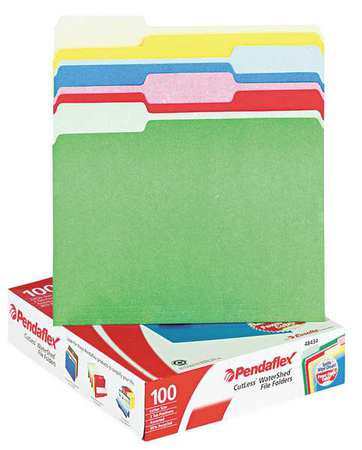 Letter File Folders,assorted,pk100 (1 Un