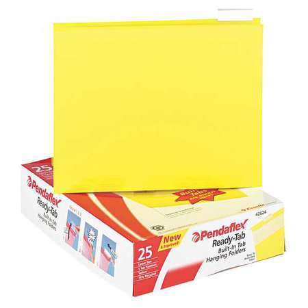 Hanging File Folders,yellow,pk25 (1 Unit