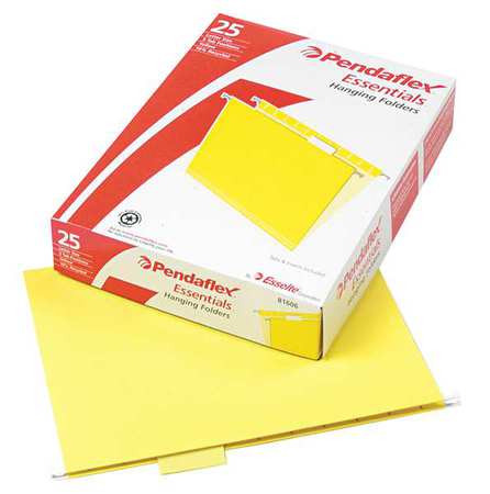 Hanging File Folders,yellow,pk25 (1 Unit