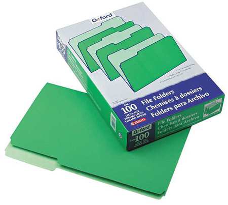 Legal File Folders,green,pk100 (1 Units