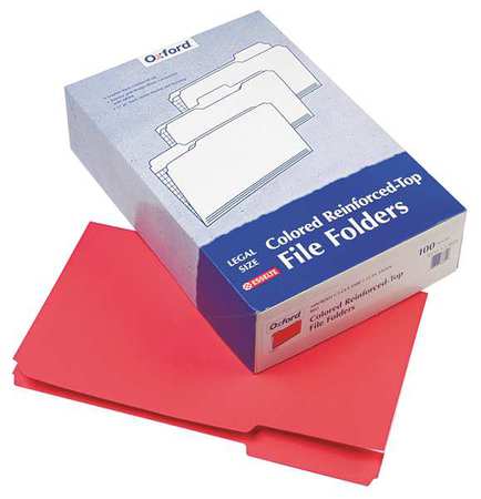 Legal File Folders,red/light Red,pk100 (