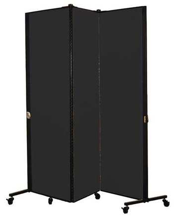 Portable Room Divider,5ft 9in W,black (1