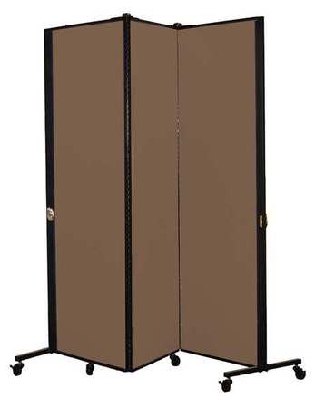 Portable Room Divider,5ft 9in W,walnut (