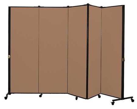 Portable Room Divider,9ft 5in W,walnut (