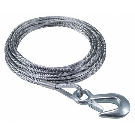 Winch Cable W/hook,25 Ft. X 3/16 In (1 U