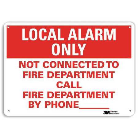 Alarm Only Sign,10" W,7" H,0.040" Thick