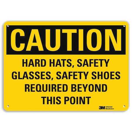 Caution Sign,10" W,7" H,0.040" Thickness