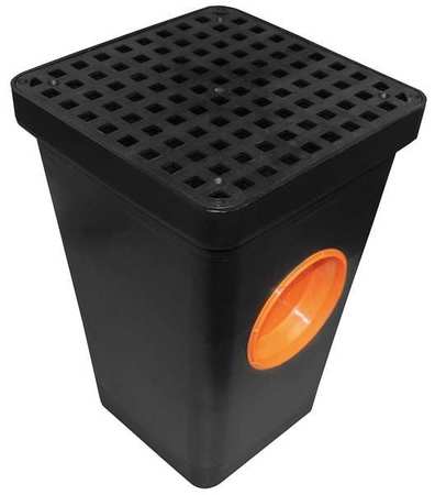 Two Hole Drain Sump W/grate,blk,plastic