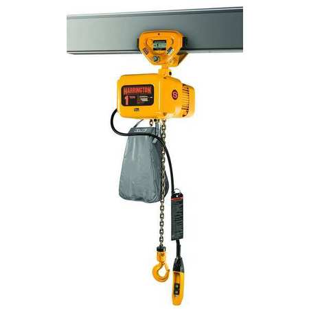 Electric Chain Hoist, 20,000 lb, 20 ft, Push Trolley