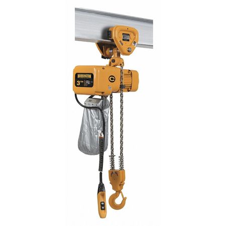 Elec. Chain Hoist W/trolley,6000lb,10 Ft