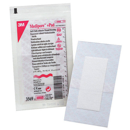 Medpr +pad Soft Cloth Adhsv Wound,pk100