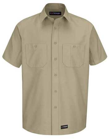 Short Sleeve Shirt,khaki,poly/cotton,3xl