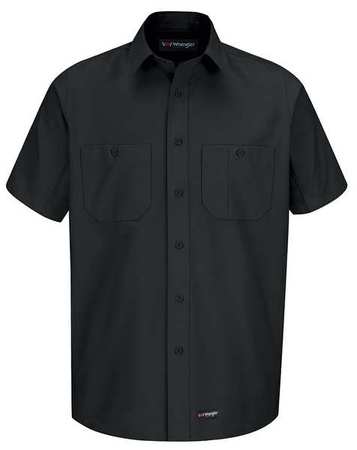 Short Sleeve Shirt,blk,poly/cotton,3xl (