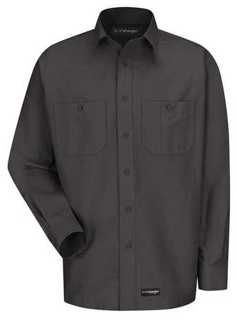 Long Sleeve Shirt,charcoal,poly/cotton (