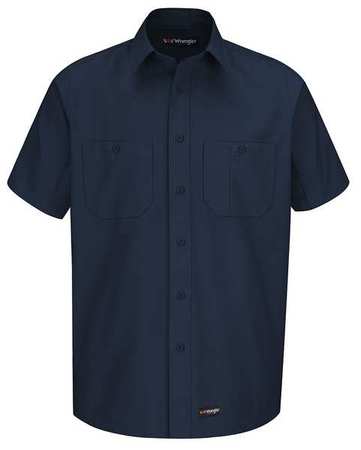 Short Sleeve Shirt,navy,poly/cotton,m (1