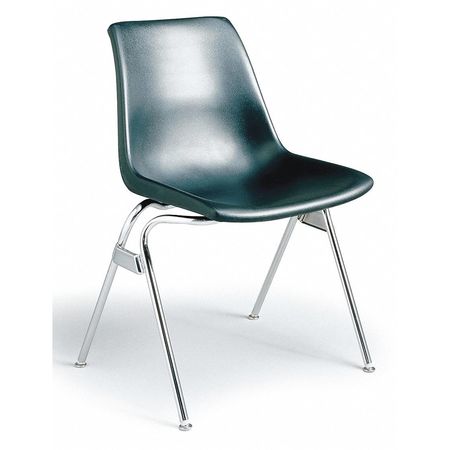 Stack Chair W/chrome Round Leg,black (1
