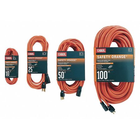 Outdoor Ext. Cord,sjtw,14/3,100 Ft.,org