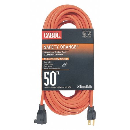 Outdoor Ext. Cord,sjtw,12/3,50 Ft.,org (