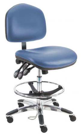 Ergonomic Chair,vinyl,blue (1 Units In E