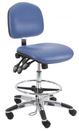 Ergonomic Chair,vinyl,blue (1 Units In E