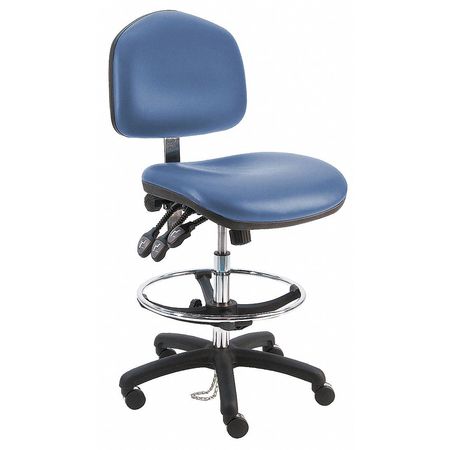 Ergonomic Chair,vinyl,blue (1 Units In E