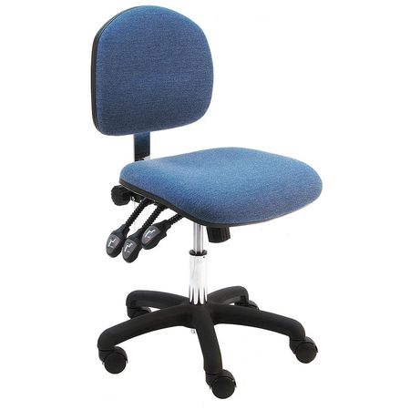 Task Chair,fabric,blue,17 To 22" Seat Ht