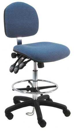 Ergonomic Chair,vinyl,blue (1 Units In E