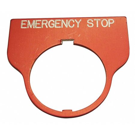 Standard Legend Plate,emergency Stop,red