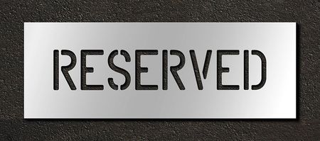 Pavement Stencil,reserved,4 In (1 Units